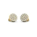 Round Diamond Cluster Earrings (0.61 CTW) Perspective View