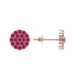 Round Ruby Cluster Earrings (0.76 CTW) Top Dynamic View