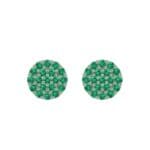 Round Emerald Cluster Earrings (0.76 CTW) Side View