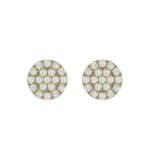 Round Diamond Cluster Earrings (0.61 CTW) Side View