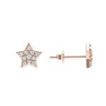 Pave Star Diamond Earrings (0.18 CTW) Top Dynamic View
