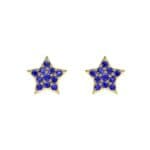 Pave Star Blue Sapphire Earrings (0.27 CTW) Side View