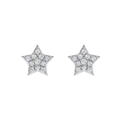 Pave Star Diamond Earrings (0.18 CTW) Side View