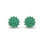 Classic Emerald Cluster Earrings (1.14 CTW) Perspective View