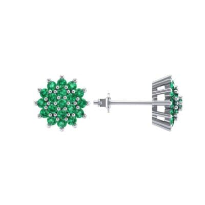 Classic Emerald Cluster Earrings (1.14 CTW) Top Dynamic View