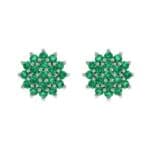 Classic Emerald Cluster Earrings (1.14 CTW) Side View
