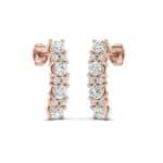 Curved Diamond Bar Earrings (0.58 CTW) Perspective View