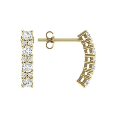 Curved Diamond Bar Earrings (0.58 CTW) Top Dynamic View