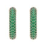 Half-Hoop Pave Emerald Earrings (2.53 CTW) Side View