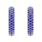 Half-Hoop Pave Blue Sapphire Earrings (2.53 CTW) Side View