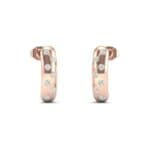 Curved Rectangle Bezel-Set Diamond Earrings (0.16 CTW) Perspective View