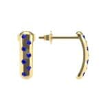 Curved Rectangle Bezel-Set Blue Sapphire Earrings (0.2 CTW) Top Dynamic View
