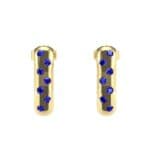 Curved Rectangle Bezel-Set Blue Sapphire Earrings (0.2 CTW) Side View