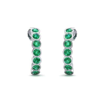 Seven-Stone Bubble Emerald Earrings (1.35 CTW) Perspective View