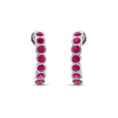 Seven-Stone Bubble Ruby Earrings (1.35 CTW) Perspective View