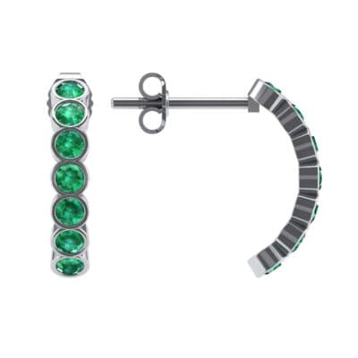 Seven-Stone Bubble Emerald Earrings (1.35 CTW) Top Dynamic View