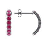 Seven-Stone Bubble Ruby Earrings (1.35 CTW) Top Dynamic View