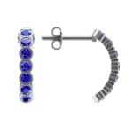 Seven-Stone Bubble Blue Sapphire Earrings (1.35 CTW) Top Dynamic View