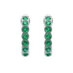 Seven-Stone Bubble Emerald Earrings (1.35 CTW) Side View