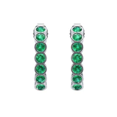 Seven-Stone Bubble Emerald Earrings (1.35 CTW) Side View