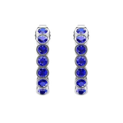 Seven-Stone Bubble Blue Sapphire Earrings (1.35 CTW) Side View