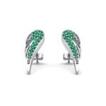 Angel Wing Emerald Earrings (0.43 CTW) Perspective View