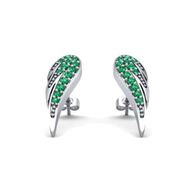 Angel Wing Emerald Earrings (0.43 CTW) Perspective View