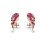 Angel Wing Ruby Earrings (0.43 CTW) Perspective View