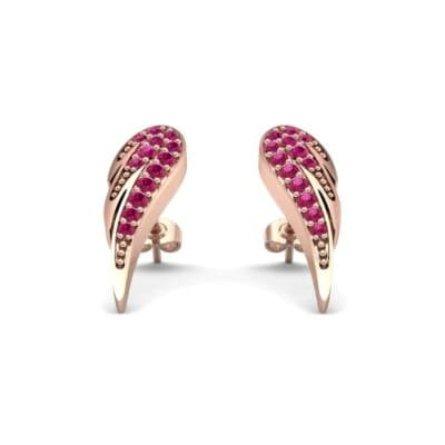 Angel Wing Ruby Earrings (0.43 CTW) Perspective View