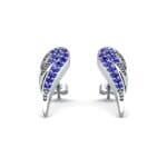 Angel Wing Blue Sapphire Earrings (0.43 CTW) Perspective View