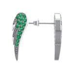 Angel Wing Emerald Earrings (0.43 CTW) Top Dynamic View
