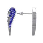 Angel Wing Blue Sapphire Earrings (0.43 CTW) Top Dynamic View