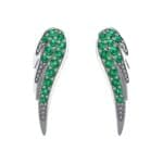 Angel Wing Emerald Earrings (0.43 CTW) Side View