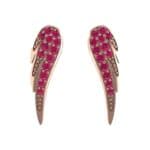 Angel Wing Ruby Earrings (0.43 CTW) Side View