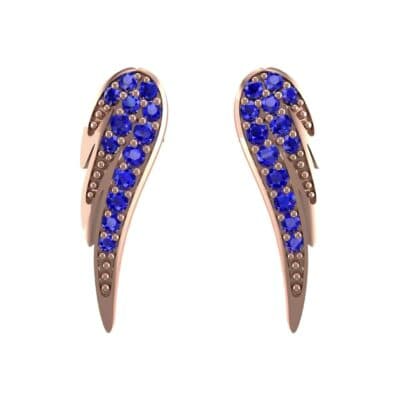 Angel Wing Blue Sapphire Earrings (0.43 CTW) Side View