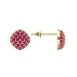 Pave Cushion Ruby Earrings (0.79 CTW) Top Dynamic View