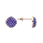 Pave Cushion Blue Sapphire Earrings (0.79 CTW) Top Dynamic View