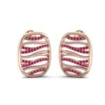 Rivers Ruby Tablet Earrings (0.58 CTW) Perspective View
