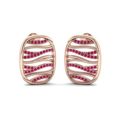 Rivers Ruby Tablet Earrings (0.58 CTW) Perspective View