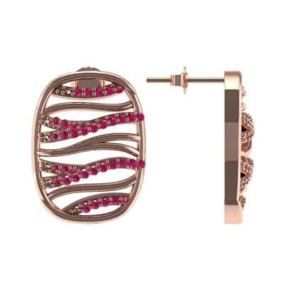 Rivers Ruby Tablet Earrings (0.58 CTW) Top Dynamic View