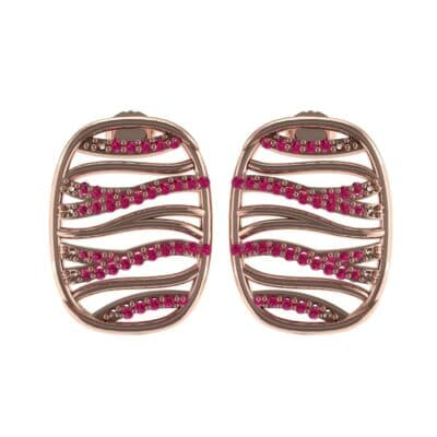 Rivers Ruby Tablet Earrings (0.58 CTW) Side View