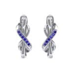 Infinity Twist Blue Sapphire Earrings (0.12 CTW) Side View