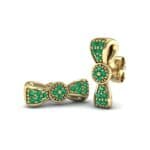 Pave Bow Tie Emerald Earrings (0.4 CTW) Perspective View
