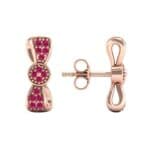 Pave Bow Tie Ruby Earrings (0.4 CTW) Top Dynamic View