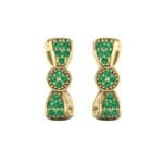 Pave Bow Tie Emerald Earrings (0.4 CTW) Side View