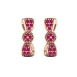 Pave Bow Tie Ruby Earrings (0.4 CTW) Side View