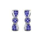 Pave Bow Tie Blue Sapphire Earrings (0.4 CTW) Side View