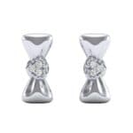 Pave Heart Bow Tie Diamond Earrings (0.07 CTW) Side View
