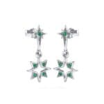 Falling Star Emerald Drop Earrings (0.16 CTW) Perspective View