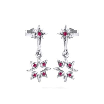Falling Star Ruby Drop Earrings (0.16 CTW) Perspective View